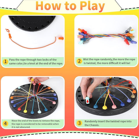 Rope Sorting Puzzle, Brainy Teaser Rope Strategy Board Game Logic Knots Untangling Table Toy