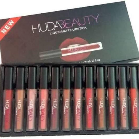 Huda Beauty matte Finishing Lipstick ( Pack of 12 )