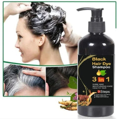 Unisex Instant Black Herbal Hair Dye Shampoo for Grey Hair Coverage Shampoo 3 in 1(100ml) Pack Of 2